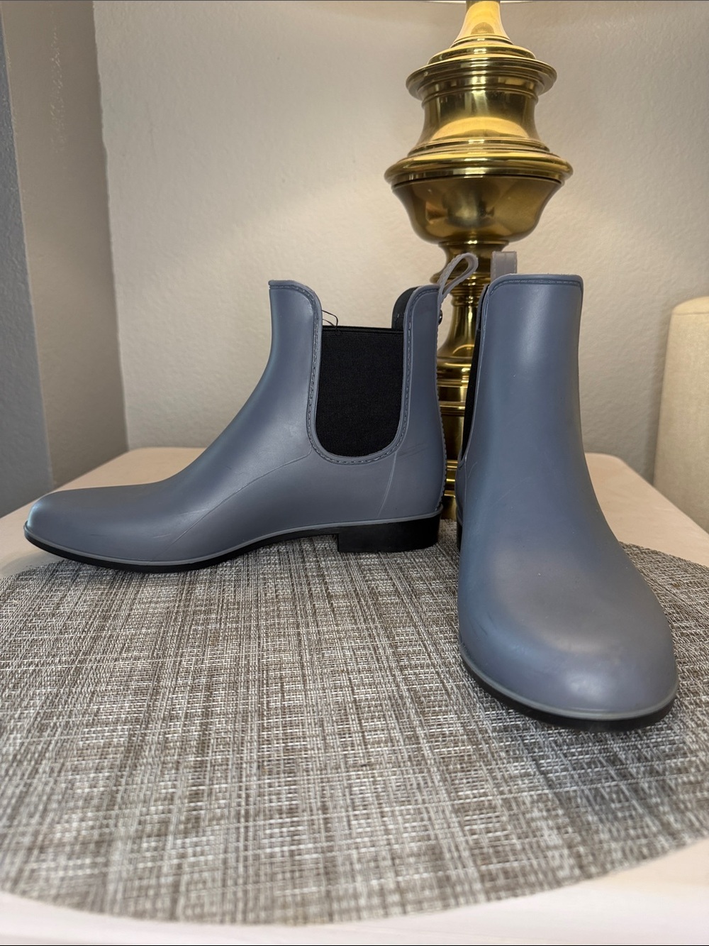 Sam Edelman Slate Blue Chelsea Rain Booties